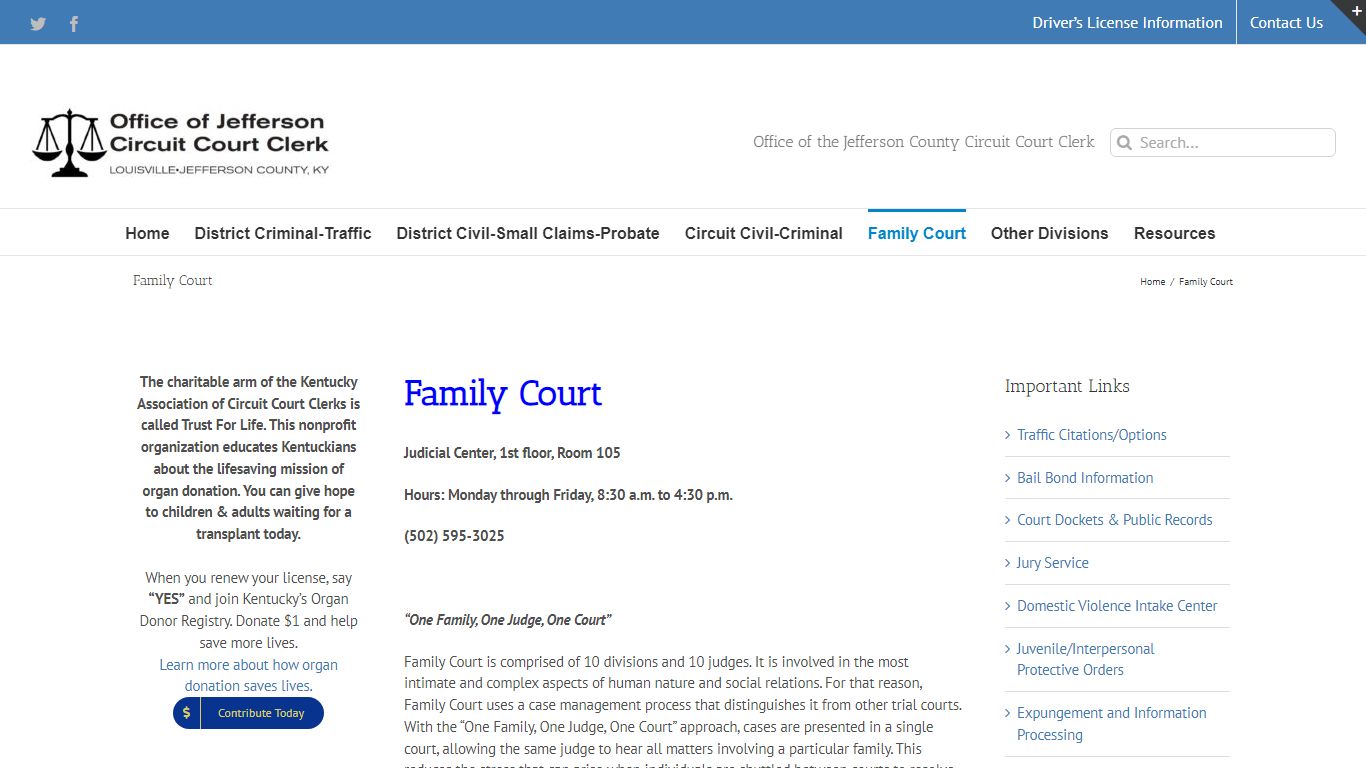 Family Court - Office of Jefferson Circuit Court Clerk David L. Nicholson